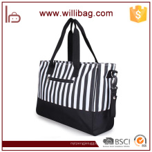 Elegant Strip Mummy Bag Tote Canvas Diaper Bags